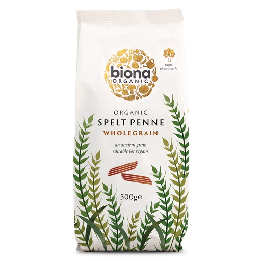 [15195] Biona Organic Spelt Pasta - Wholegrain Penne 500g