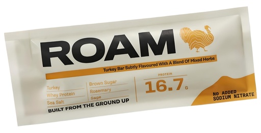 [15242] Roam Foods Free Range Turkey Bars - Lemon And Herb X 12 X 45g