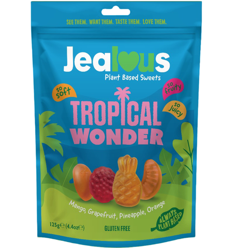 [15408] Jealous Sweets Plant Based Gummies - LARGE Tropical Wonder X 10 X 125g