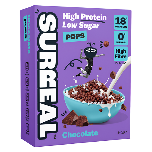 [15421] Surreal High Protein Cereal - Chocolate Pops X 6 X 240g