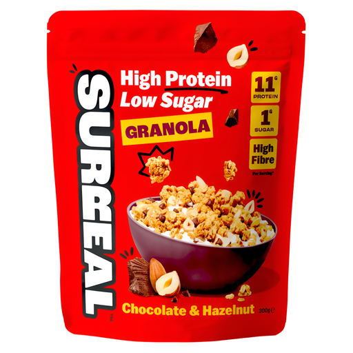 [15422] Surreal High Protein Granola - Chocolate and Hazelnut X 8 X 300g