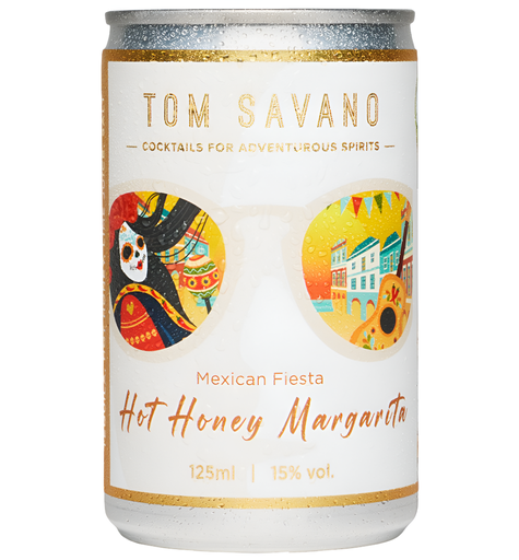 [15444] Tom Savano Cocktails - CAN Hot Honey Margarita 15% ABV X 12 X 125ml