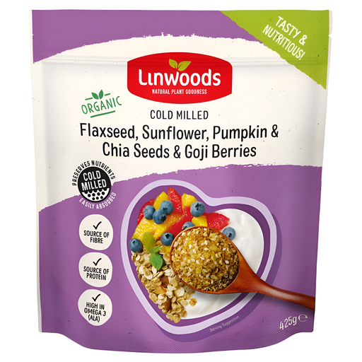 [15453] Linwoods Seed and Nut Mix - LARGE Cold Milled Flaxseed,Sunflower, Pumpkin,Chia seeds & Goji Berries 425g