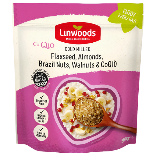[15454] [10% OFF] Linwoods Seed and Nut Mix - LARGE Cold Milled Flaxseed, Almonds, Brazil Nuts, Walnuts & CoQ10 360g