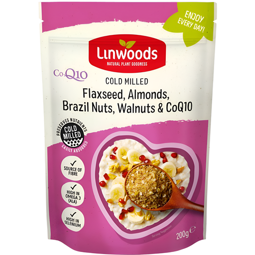 [15458] Linwoods Seed and Nut Mix - SMALL Cold Milled Flaxseed, Almonds, Brazil Nuts, Walnuts & CoQ10 200g