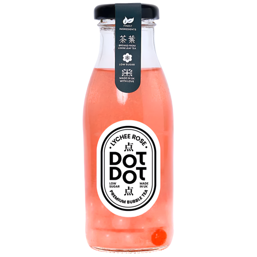 [15475] Dot Dot Low Sugar Bubble Tea - BOTTLE Lychee Rose X 12 X 250ml