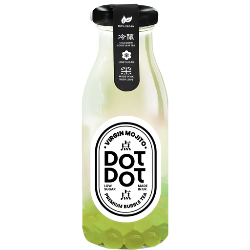 [15479] Dot Dot Low Sugar Bubble Tea - BOTTLE Virgin Mojito X 12 X 250ml