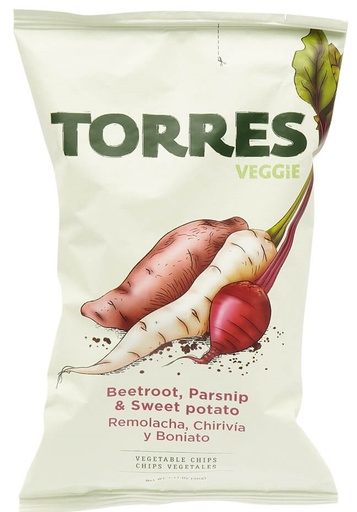 [15519] Torres Veg Crisps - SMALL Beetroot, Parnship & Sweet potato X 15 X 90g