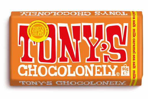[15579] Tonys Chocolonely Chocolate - MEDIUM Milk Caramel Sea Salt X 21 X 90g