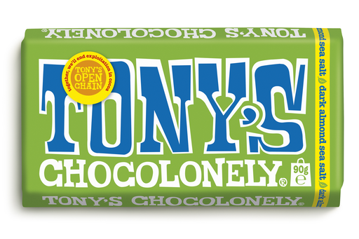 [15581] Tonys Chocolonely Chocolate - MEDIUM Dark Almond Sea Salt X 21 X 90g