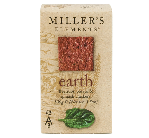[15595] Millers Elements Crackers - Earth X 12 X 100g