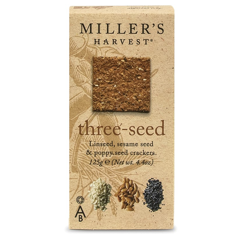 [15598] [20% OFF] Millers Harvest Crackers - Three Seed X 6 X 125g