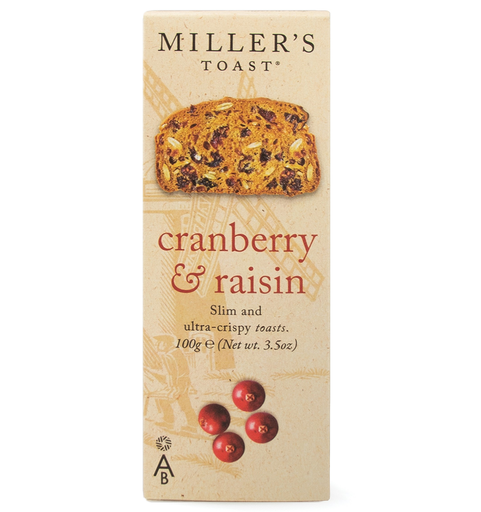 [15606] Millers Toast - Cranberry and Raisin X 6 X 100g