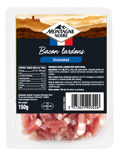 [15630] Montagne Noire Bacon Lardons - Unsmoked 150g