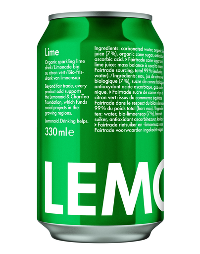 [15631] Lemonaid Organic Sparkling Soft Drink - CAN Lime X 12 X 330ml