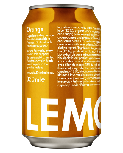 [15632] Lemonaid Organic Sparkling Soft Drink - CAN Orange X 12 X 330ml