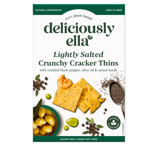 [15676] Deliciously Ella Gluten Free Crackers - Crunchy Lightly Salted Thins X 6 X 100g