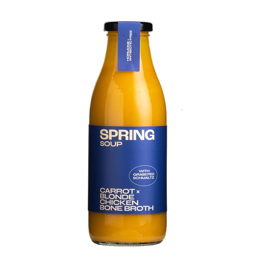 [15690] Spring Soup - SMALL Caramelised Carrot and Blonde Chicken Bone Broth 500g