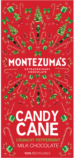 [15720] Montezumas Chocolate Bar XMAS - Milk Candy Cane 90g