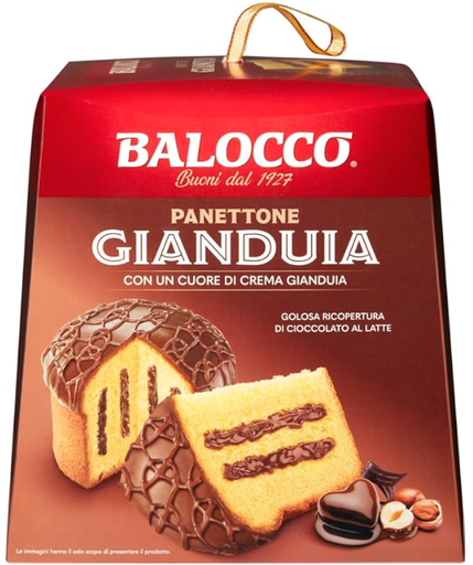 [15625] Balocco Cake XMAS - LARGE Panettone with Gianduia Cream 800g