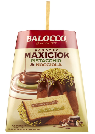 [15626] Balocco Cake XMAS - LARGE Pandoro with Pistachio and Hazelnut Cream 800g