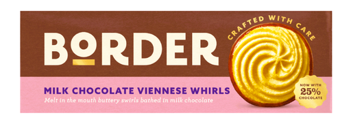 [15743] Border Biscuits - Milk Chocolate Viennese Whirls X 12 X 150g