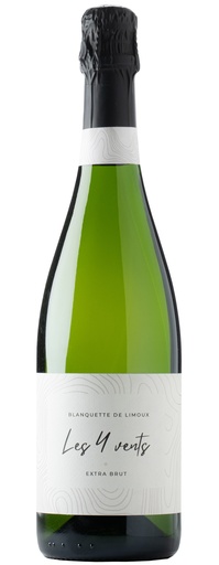[15772] [15% OFF] Les 4 Vents Sparkling White Wine - Extra Brut Blanquette de Limoux Mauzac NV 12% ABV X 6 X 750ml FRANCE
