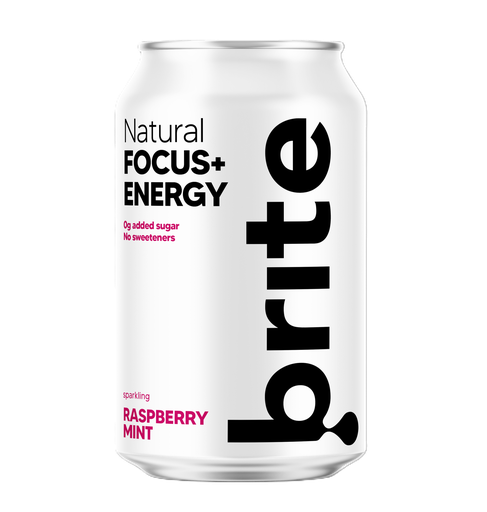 [15699] Brite Natural Focus Energy Drinks - Raspberry Mint X 12 X 330ml
