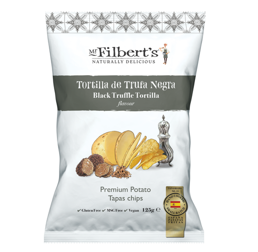 [15854] Mr Filberts Potato Chips - Black Truffle Tortilla X 10 X 125g