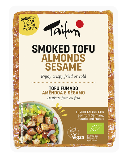 [15913] Taifun Organic Tofu Block - Smoked Almond Sesame 200g