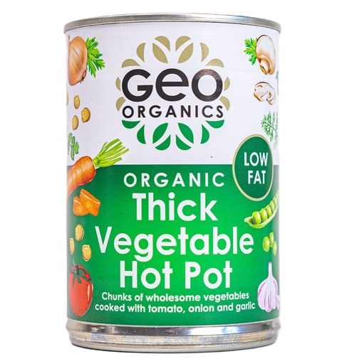[15928] Geo Organics Vegan Ready Meals - Thick Vegetable Hot Pot X 6 X 400g