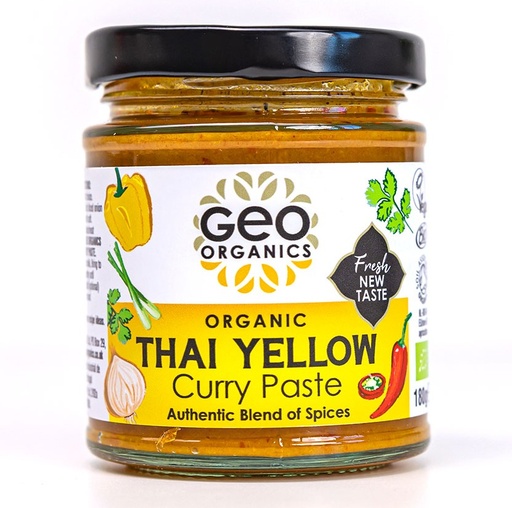 [15931] [SUPPLIER ISSUE] Geo Organics Vegan Curry Paste - Thai Yellow X 6 X 180g