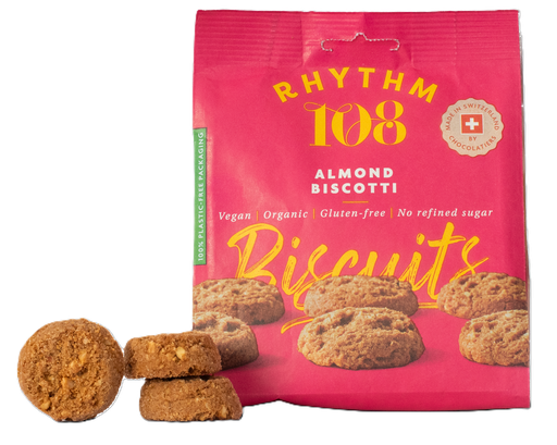 [16064] [10% OFF] Rhythm 108 Vegan and GF Biscuits - Almond Biscotti Share Bag X 8 X 135g