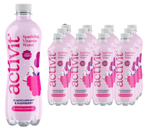 [16054] [20% OFF] Activit Sparkling Vitamin Water - BOTTLE Blackcurrant and Raspberry X 12 X 500ml