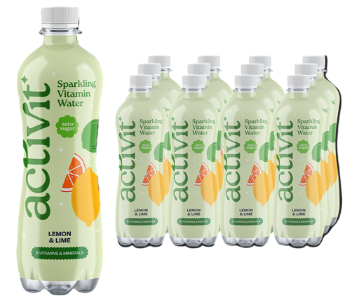 [16055] Activit Sparkling Vitamin Water - BOTTLE Lemon and Lime X 12 X 500ml
