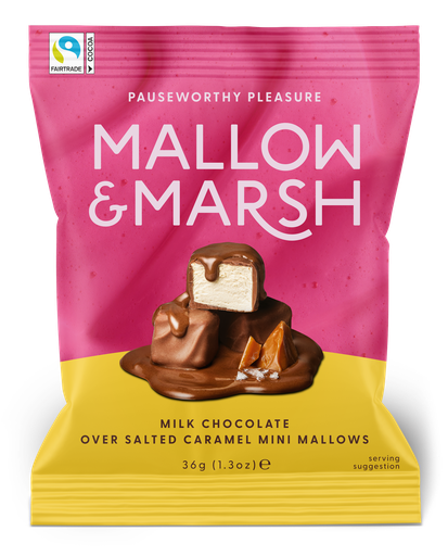 [16068] Mallow and Marsh Marshmallow - Mini Salted Caramel and Milk Chocolate X 12 X 36g