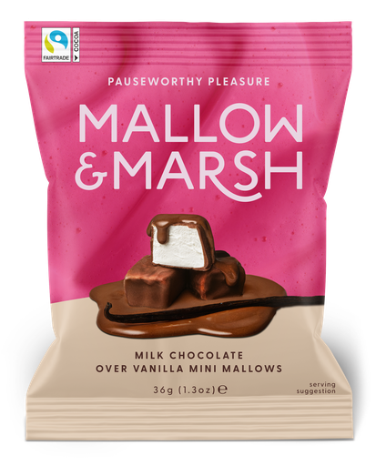 [16069] Mallow and Marsh Marshmallow - Mini Vanilla and Milk Chocolate X 12 X 36g