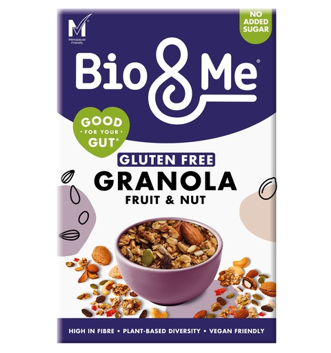 [16077] Bio and Me Vegan Granola - Gluten Free Fruit and Nut X 5 X 350g