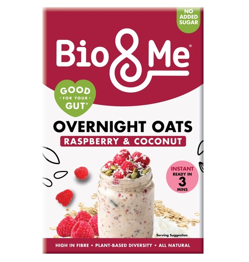 [16078] Bio and Me Instant Overnight Oats - Raspberry and Coconut X 5 X 350g