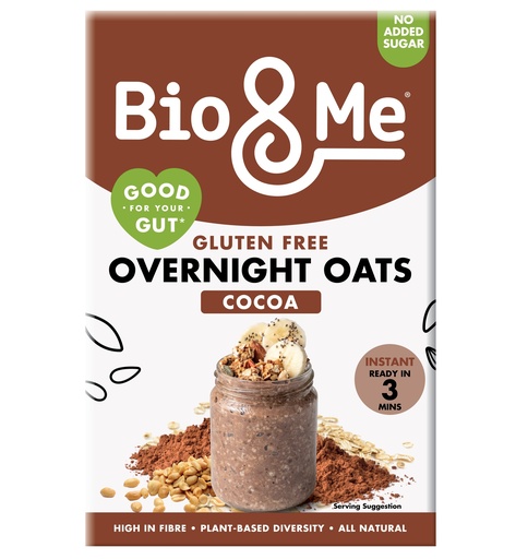 [16079] Bio and Me Instant Overnight Oats - Gluten Free Cocoa X 5 X 350g