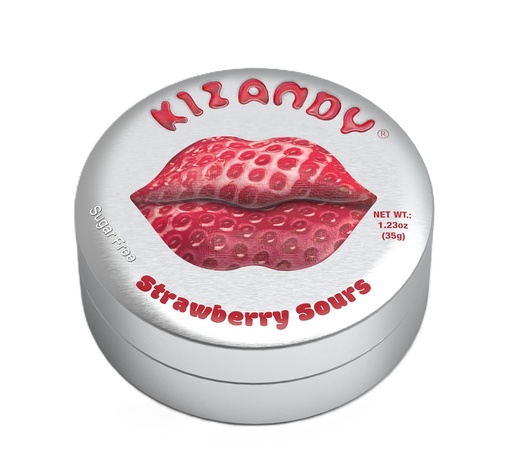 [16094] Kizandy Sugar Free Sour Candies - Strawberry X 6 X 35g