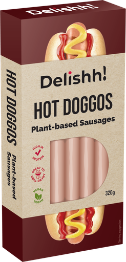 [16073] Delishh Plant based Sausages - Hot Doggos 320g