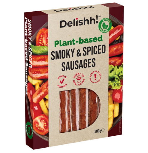 [16074] Delishh Plant based Sausages - Smoky and Spiced 280g