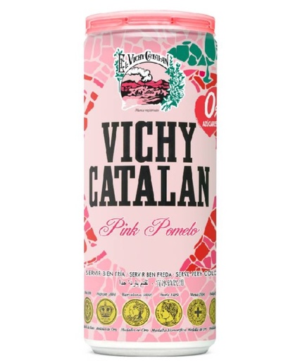 [16250] Vichy Catalan Sparkling Water - CAN Pink Pomelo X 24 X 330ml