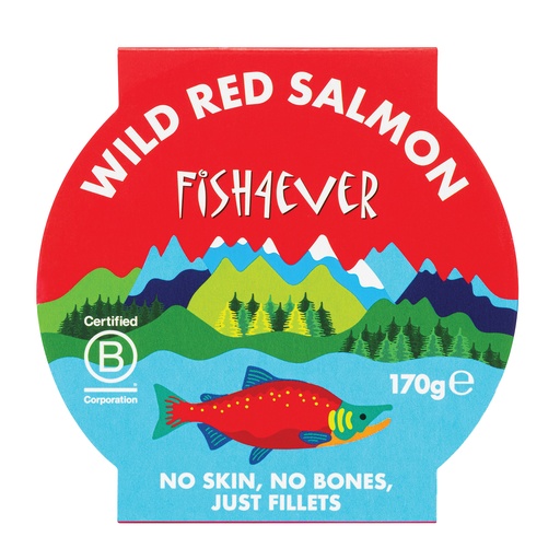 [16307] Fish 4 Ever Wild Pacific Salmon - Red Fillets in Brine X 12 X 170g