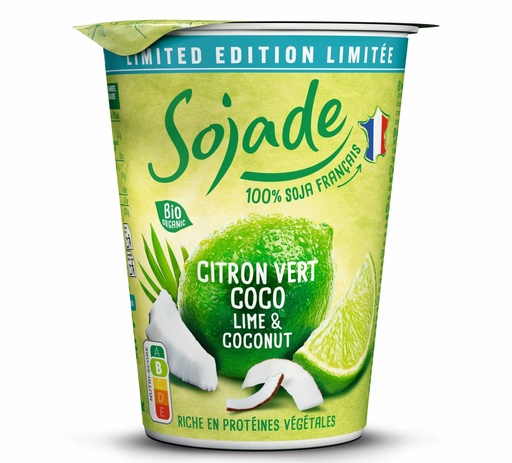 [16318] Sojade Organic Dairy Free Yoghurt - Limited Edition Lime and Coconut 400g
