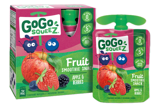 [16294] [25% OFF] GoGo Squeez Smoothie - POUCH Apple and Berries X 5 X 360g