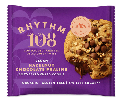 [16409] Rhythm 108 Vegan and Gluten Free Soft Baked Cookies - Chocolate Hazelnut Praline X 12 X 50g