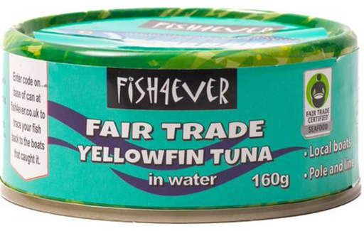 [16191] Fish 4 Ever Organic Tuna - Yellowfin in Water X 8 X 160g