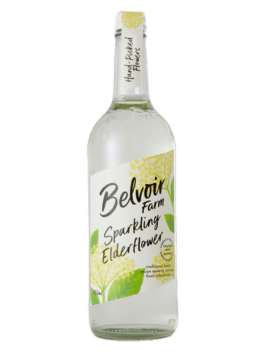 [16386] Belvoir Farm Sparkling Soft Drinks - LARGE Elderflower X 6 X 750ml